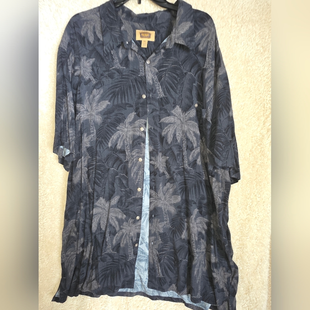 The Foundry Supply Co. Dark Leaf Pattern Shirt
